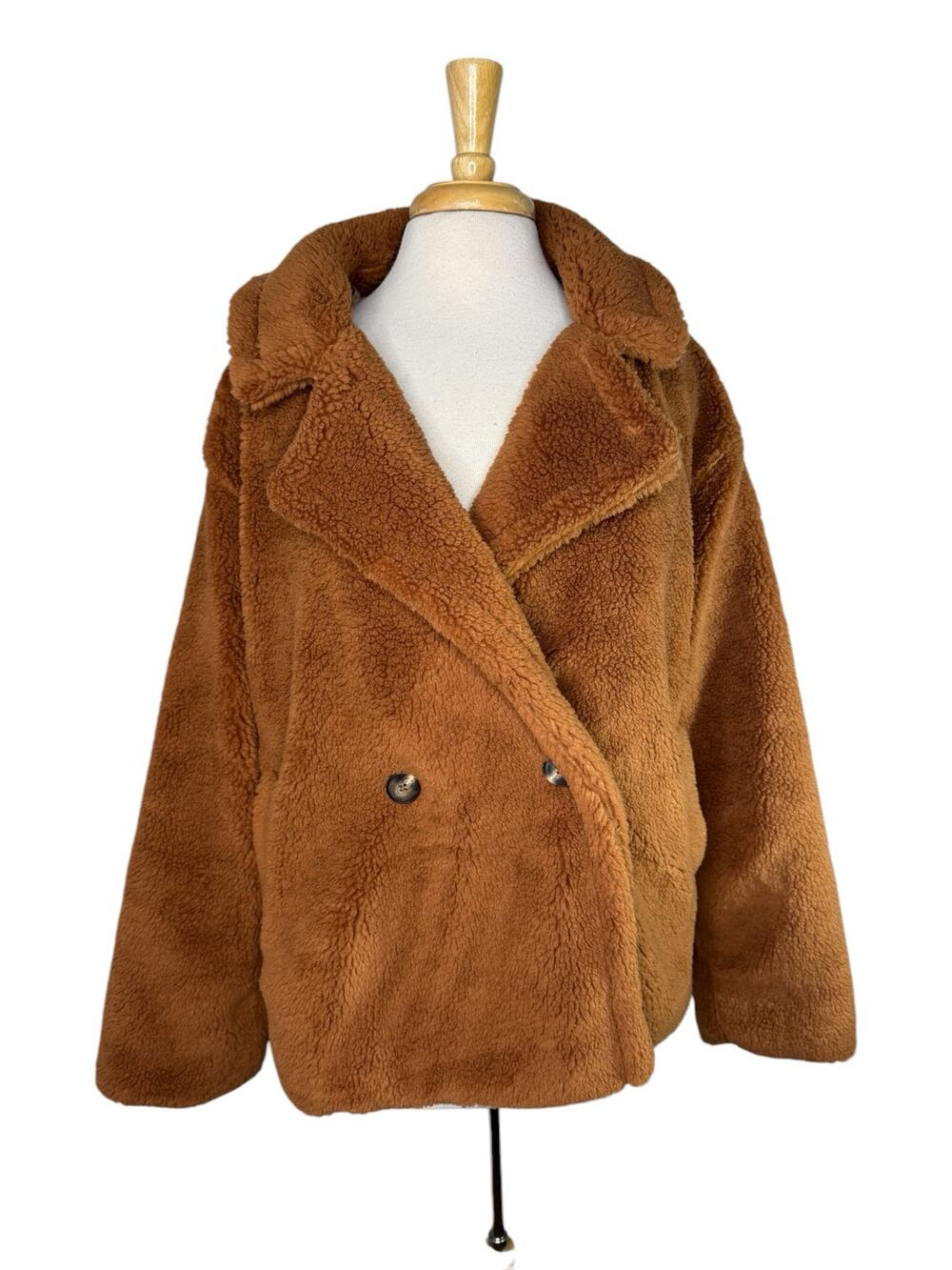 GAP *NEW* Sherpa Jacket in Argan Oil Brown Size XL Womens Faux Fur Fleece